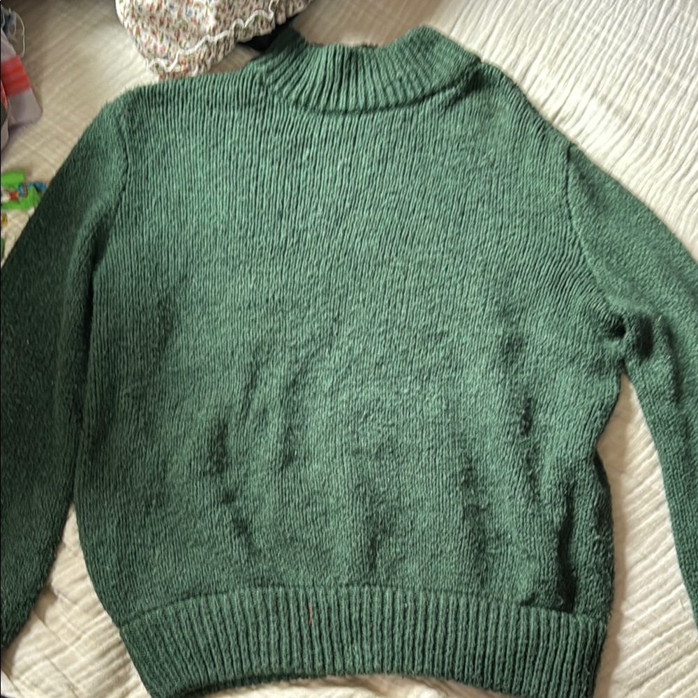 Aerie Green Cowl Neck Sweater with Ribbed Detailing